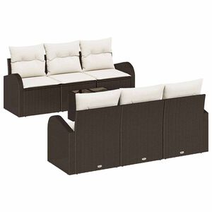 vidaXL Set de canapele pentru grădină Maro 55 x 55 x 37 cm poliratan