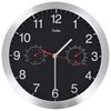 vidaXL Ceas perete mecanism cuarț, higrometru/termometru, negru, 30 cm