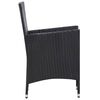 vidaXL Set mobilier de exterior, 9 piese, negru, poliratan