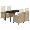 vidaXL Set mobilier de grădină cu perne, 5 piese, bej, poliratan