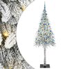 vidaXL Brad de Crăciun cu 300 LED cu suport Alb 210 cm PE și Oțel