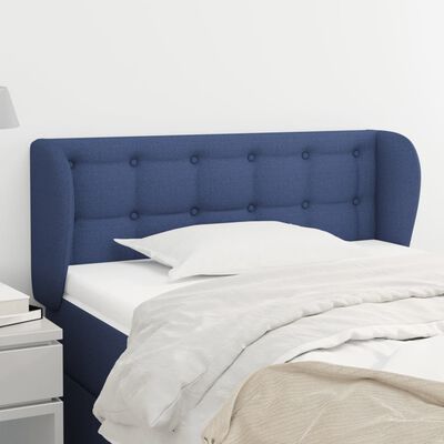 vidaXL Tăblie de pat cu aripioare, albastru, 103x23x78/88 cm textil
