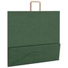 vidaXL Pungi de h&acirc;rtie 50 buc cu m&acirc;nere verde 54x15x49 cm