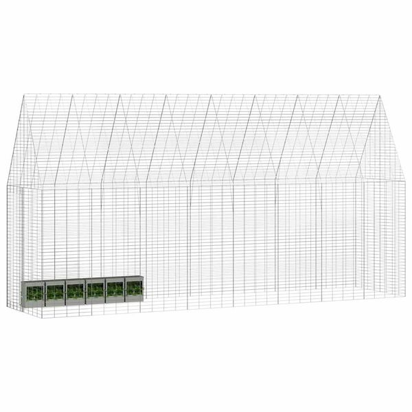 vidaXL Custodie pentru iepuri Argintiu 400 x 100 x 210 cm