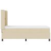 vidaXL Pat cu arcuri cu saltea cu headboard Crem 80 x 200 cm țesătură