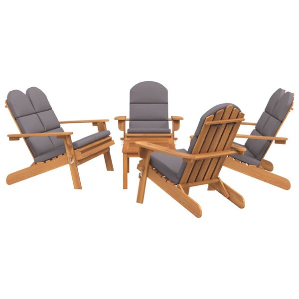 vidaXL Set mobilier de grădină Adirondack, 5 piese, lemn masiv acacia