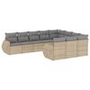 vidaXL Set canapele de grădină cu perne, 10 piese, bej, poliratan