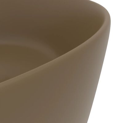 vidaXL Chiuvetă baie lux, crem mat, 40x15 cm, ceramică, rotund