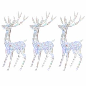vidaXL Ren de Crăciun 250 LED-uri, 3 buc. multicolor 180 cm acril XXL