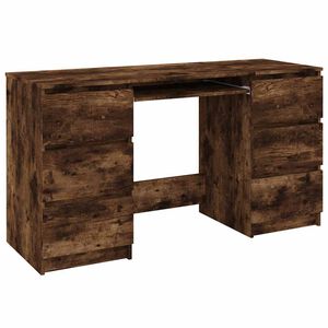 vidaXL Birou, stejar fumuriu, 140x50x77 cm, lemn prelucrat