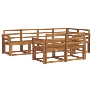 vidaXL Set de canapele de exterior 7 pcs natural Lemn Solid de Acacia