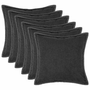vidaXL Husă pentru pernă 6 pcs HOUTEN Gri &icirc;nchis 30 x 30 cm Boucl&eacute;