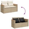 vidaXL Set de canapele pentru grădină cu pernă 12 pcs Bej Poli Rattan