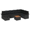 vidaXL Set de canapele pentru grădină 9 buc. Negru Rattan poli