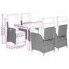 vidaXL Set mobilier de grădină, 5 piese, cu perne, maro, poliratan