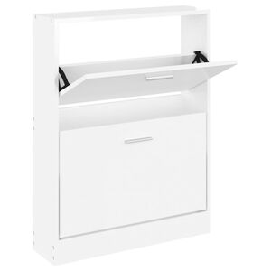 vidaXL Pantofar, alb extralucios, 59x17x81 cm, lemn prelucrat