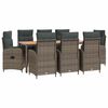 vidaXL Set dining pentru exterior 9 buc. Gri deschis și gri &icirc;nchis