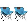 vidaXL Scaune de camping cu buzunar, pliabile, 2 buc., albastru aprins