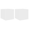 vidaXL Comode TV de perete cu lumini LED, 2 buc., alb, 30,5x35x30 cm