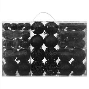 vidaXL Set globuri de Crăciun, 100 piese, negru