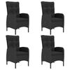 vidaXL Set mobilier de grădină, 5 piese, negru