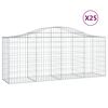 vidaXL Coșuri gabion arcuite 25 buc, 200x50x80/100 cm, fier galvanizat