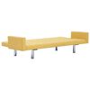 vidaXL Canapea extensibilă cu brațe, galben, poliester