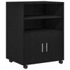 vidaXL Dulap cu raft cu roata cu ușă Stejar Negru 60 x 48 x 74.5 cm