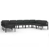 vidaXL Set mobilier de grădină cu perne, 9 piese, antracit, aluminiu