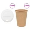 vidaXL Cești de cafea din h&acirc;rtie cu capace 1000 buc 12 oz 300 ml