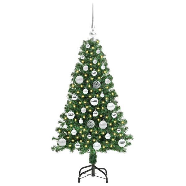 vidaXL Brad de Crăciun artificial Verde 120 cm PVC și Oțel și Plastic