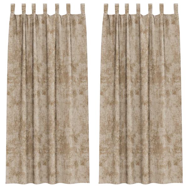 vidaXL Cortine din catifea 2 pcs Șampanie 245 x 140 cm Catifea