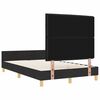 vidaXL Cadru de pat cu headboard Negru 120 x 200 cm țesătură