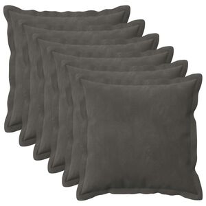 vidaXL Husă pentru pernă 6 pcs HOUTEN Gri &icirc;nchis 30 x 30 cm Catifea