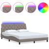 vidaXL Cadru de pat cu LED fără saltea Taupe 160x200 cm Material