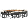 vidaXL Set mobilier de grădină cu perne, 13 piese, negru, poliratan