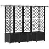 vidaXL Pat Ridicat cu Trellis și Acoperiș Negru 202 x 40 x 136 cm PP