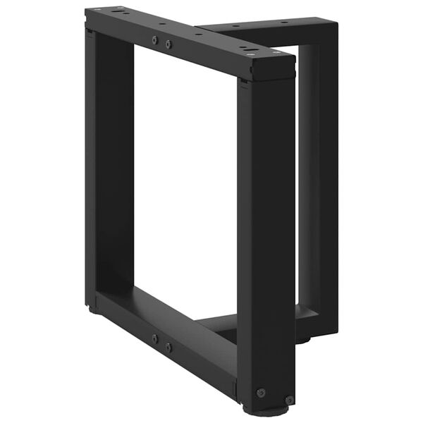 vidaXL Picioare pentru măsuță de cafea în formă de T, 2 buc., negru, 50x25x(42-43) cm, oțel