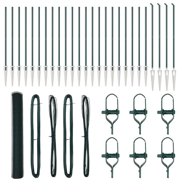 vidaXL &Icirc;ngrădire cu st&acirc;lpi Verde 1.2 x 50 m otel acoperit cu PVC