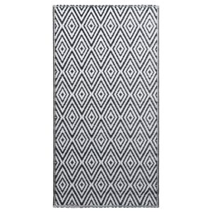 vidaXL Covor de exterior, ARAKIL alb și negru, 120x180 cm, PP