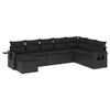 vidaXL Set mobilier de grădină cu perne, 8 piese, negru, poliratan