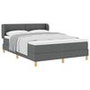vidaXL Pat cu arcuri cu headboard Gri &icirc;nchis 140 x 190 cm țesătură