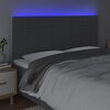 vidaXL Tăblie de pat cu LED, gri &icirc;nchis, 180x5x118/128 cm, textil