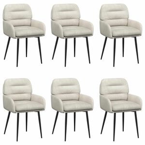vidaXL Scaune de dining 6 buc. Catifea Crem 59 x 59,5 x 90 cm