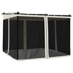 vidaXL Foișor cu pereți din plasă, crem, 3x3 m, oțel