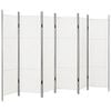 vidaXL Paravan cameră cu 6 panouri, alb, 300 x 180 cm