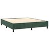 vidaXL Pat box spring cu saltea, verde &icirc;nchis, 180x200 cm, catifea
