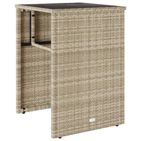 vidaXL Set bistro cu perne, 3 piese, gri deschis, poliratan