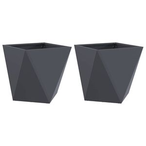 vidaXL Jardinieră 2 pcs Antracit 40 x 40 x 40 cm Oțel