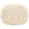 vidaXL Taburet puf macrame lucrat manual, 45 x 30 cm, bumbac